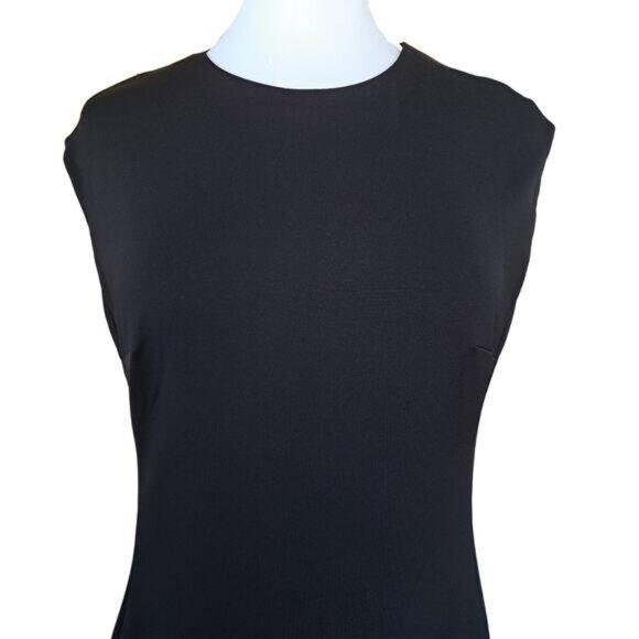 NEW Ralph Lauren POLO Black Ruffled Ponte Dress Size 8 Cap Sleeve Office Evening - Picture 6 of 11